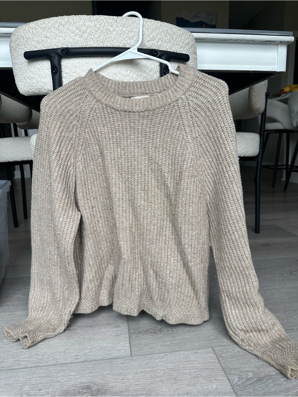 Universal Thread Beige Crewneck Ribbed Sweater